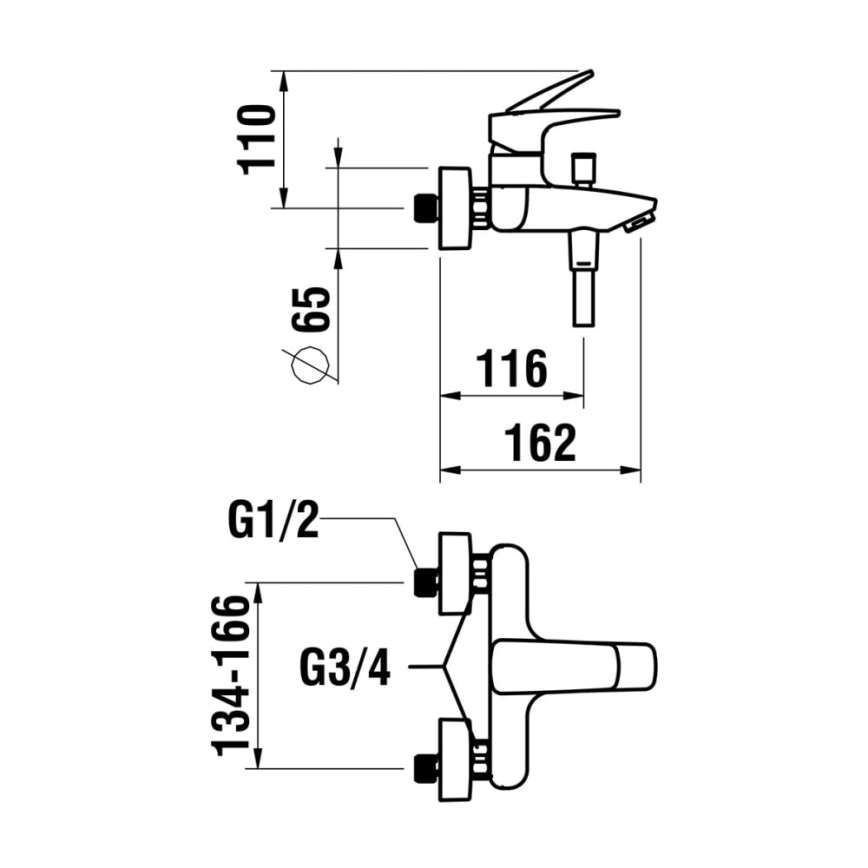 LAUFEN HF500760100600 - Гарнитур для ванны со смесителем LAURIN блестящий хром