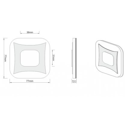 LDST SK-01-B-BZ8 - Світлодіодне підсвічування сходів SHOCK 8xLED/1,2W/230V білий 6500K
