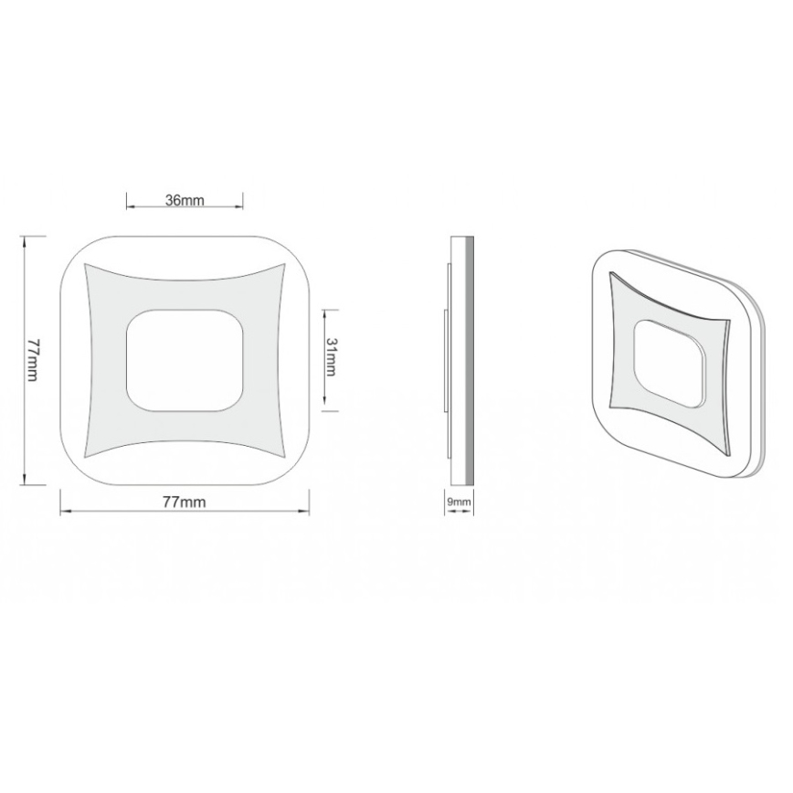 LDST SK-01-CB-BZ8 - Світлодіодне підсвічування сходів SHOCK 8xLED/1,2W/230V 6500K