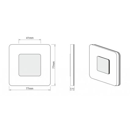 LDST SW-01-CB-BC8 - Cходове освітлення SWIFT 8xLED/1,2W/230V