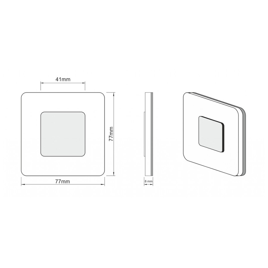 LDST SW-01-CB-BC8 - Cходове освітлення SWIFT 8xLED/1,2W/230V