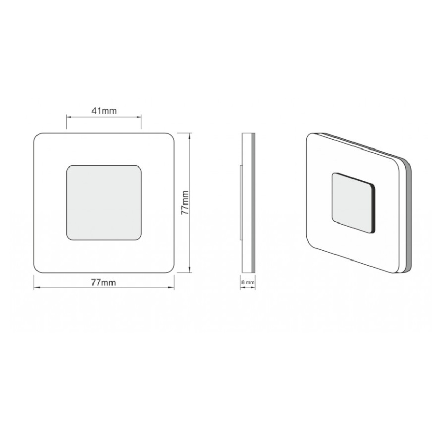 LDST SW-01-CB-BZ8 - Светодиодный светильник для подсветки лестницы SWIFT 8xLED/1,2W/230V блестящий/черный