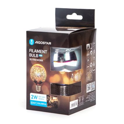 LED 3D Декоративна лампочка E27/2W/230V - Aigostar