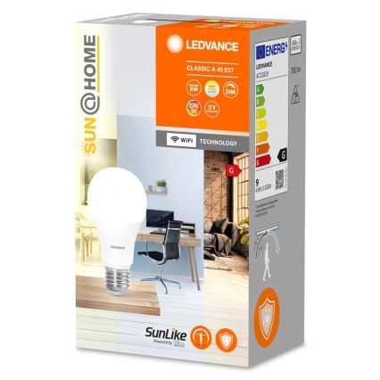 LED Антибактеріальна лампочка з регулюванням яскравості A40 E27/9W/230V Wi-Fi - Ledvance