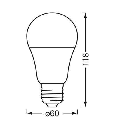 LED Антибактеріальна лампочка з регулюванням яскравості A40 E27/9W/230V Wi-Fi - Ledvance
