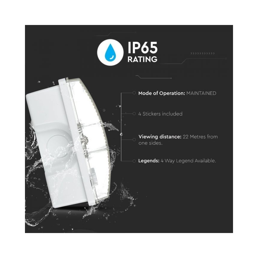 Світильник аварійного освітлення LED EMERGENCY EXIT LED/3W/230V IP65 6000K 1200mAh