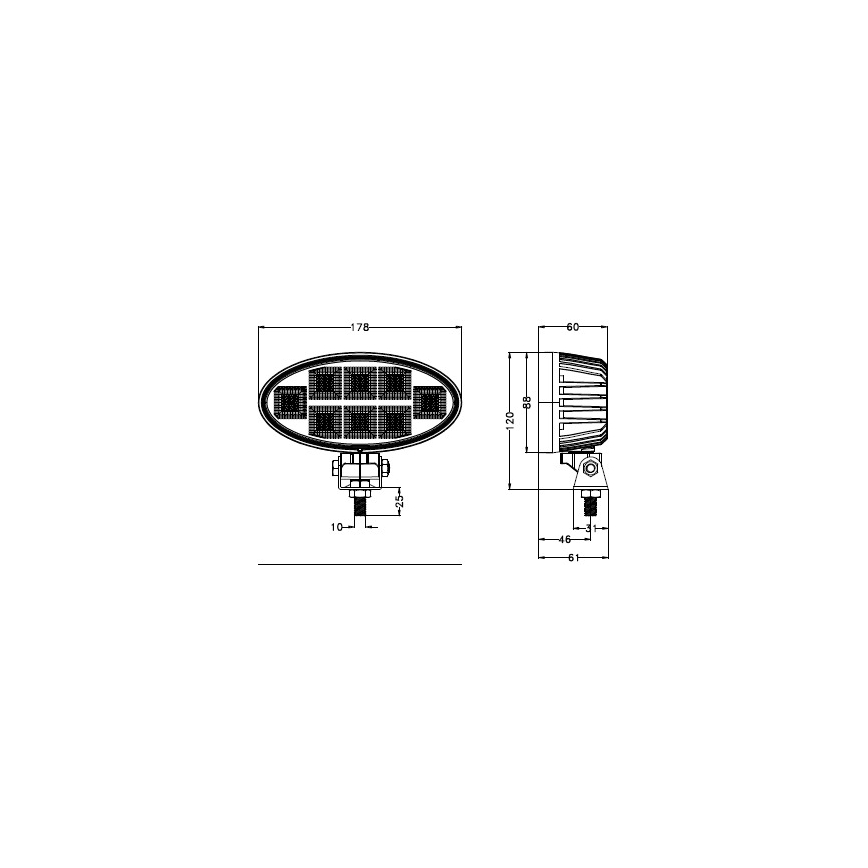 LED Автомобільна фара BLACK LED/160W/10-30V IP69 5700K овальний