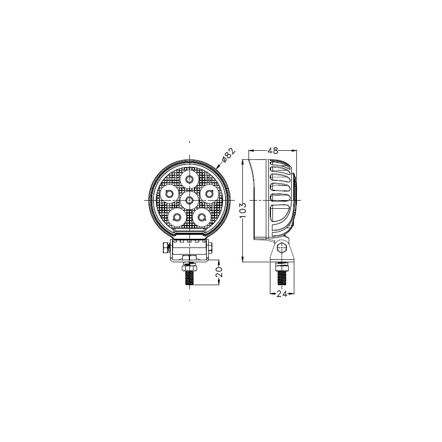 LED Автомобільна фара BLACK LED/24W/10-30V IP69 5700K круглий