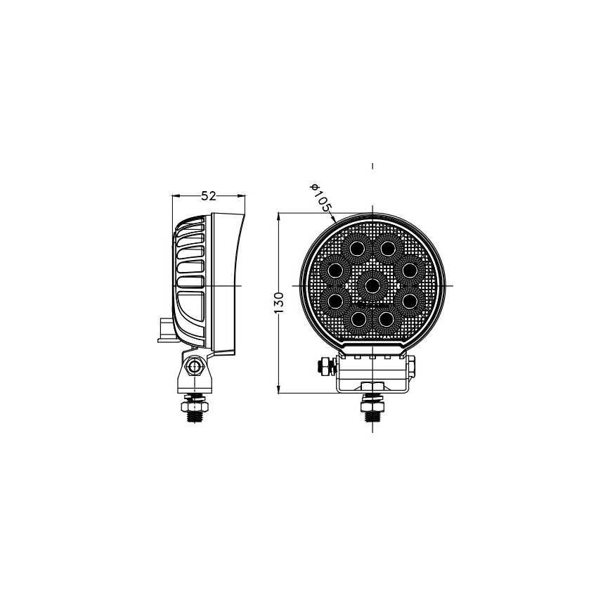 LED Автомобільна фара BLACK LED/36W/10-30V IP69 5700K круглий