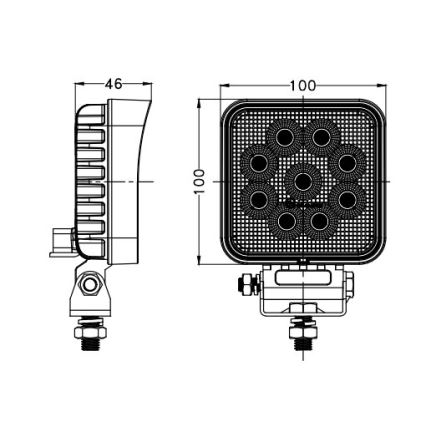 LED Автомобільна фара BLACK LED/36W/10-30V IP69 5700K квадратний