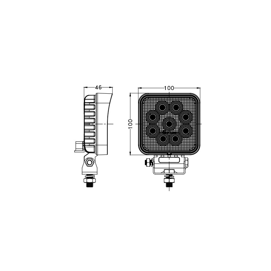 LED Автомобільна фара BLACK LED/36W/10-30V IP69 5700K квадратний