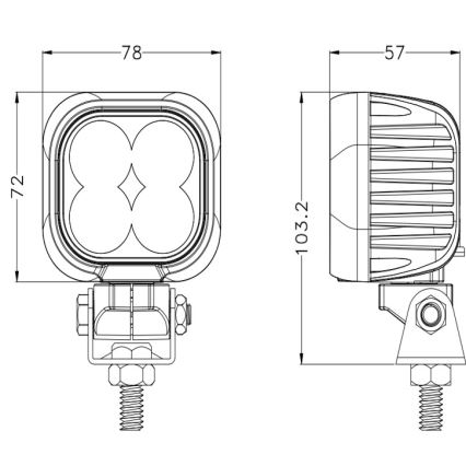 LED Автомобільна фара BLACK LED/40W/10-30V IP69 5700K квадратний