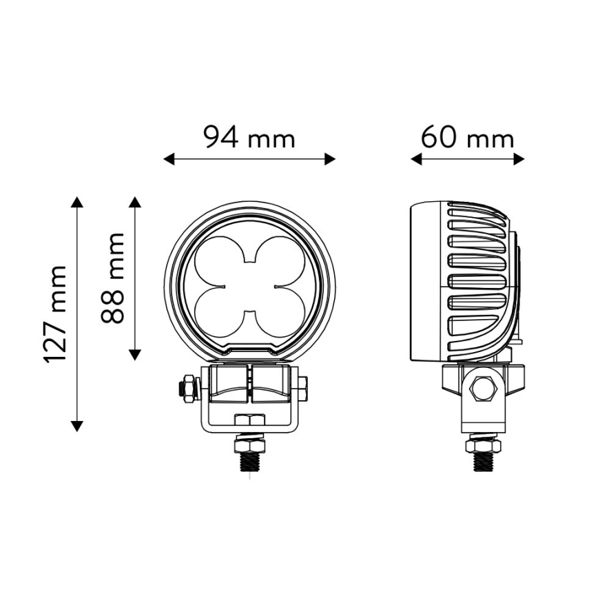 LED Автомобільна фара BLACK LED/50W/10-30V IP69 5700K круглий