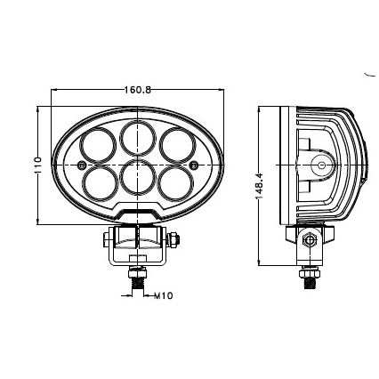 LED Автомобільна фара BLACK LED/60W/10-30V IP69 5700K овальний