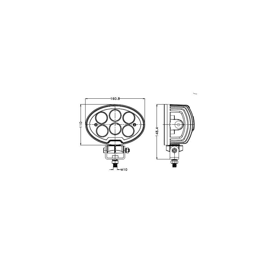 LED Автомобільна фара BLACK LED/60W/10-30V IP69 5700K овальний