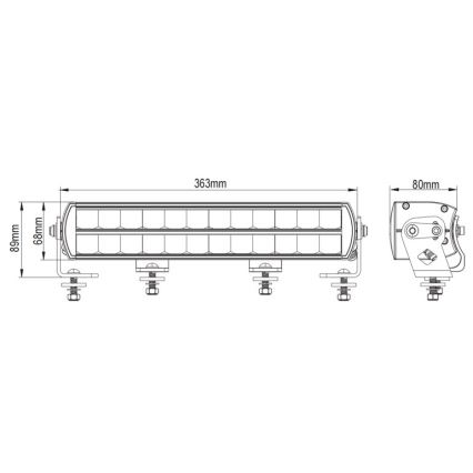 LED Автомобільна світлова рампа BLACK OFF ROAD LED/120W/9-36V IP69 6000K