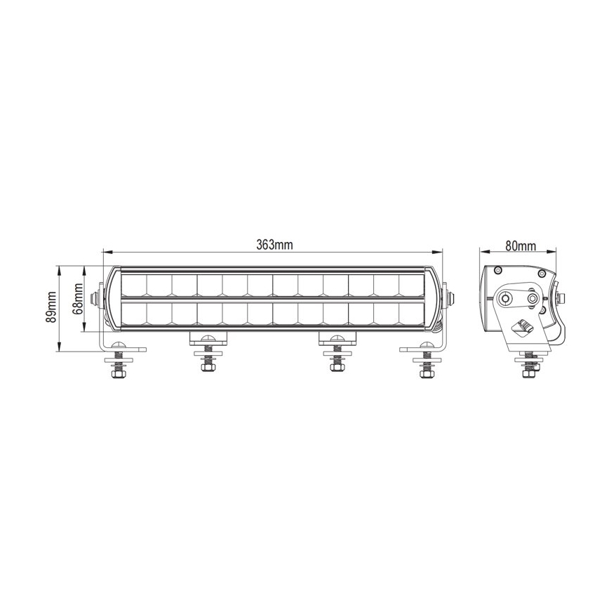 LED Автомобільна світлова рампа BLACK OFF ROAD LED/120W/9-36V IP69 6000K