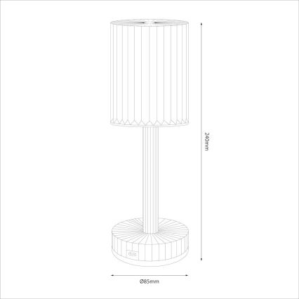 LED акумуляторна сенсорна настільна лампа SIMPLE LED/1W/5V 3000-6000K 2400 mAh димчасто-сіра