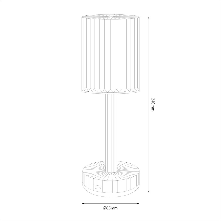 LED акумуляторна сенсорна настільна лампа SIMPLE LED/1W/5V 3000-6000K 2400 mAh димчасто-сіра
