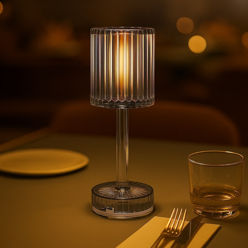 LED акумуляторна сенсорна настільна лампа SIMPLE LED/1W/5V 3000-6000K 2400 mAh димчасто-сіра