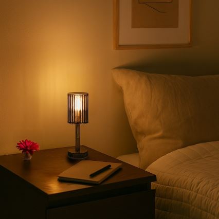 LED акумуляторна сенсорна настільна лампа SIMPLE LED/1W/5V 3000-6000K 2400 mAh димчасто-сіра