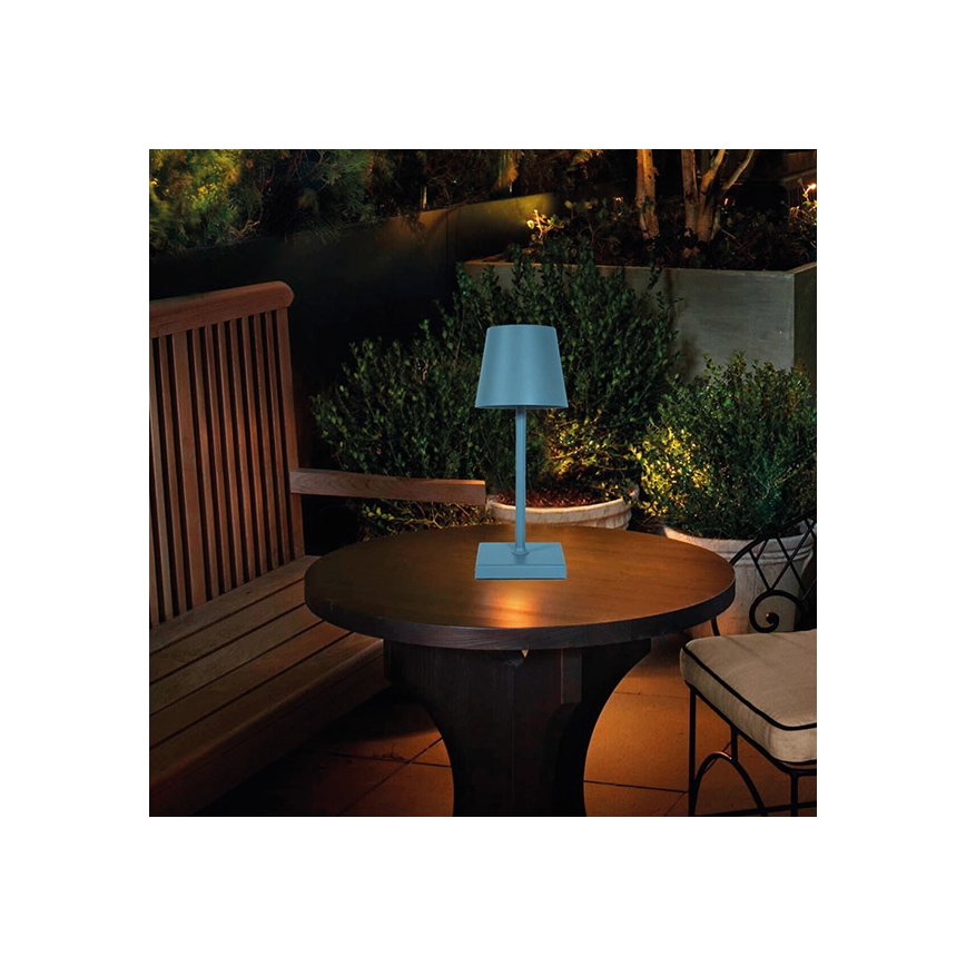 LED Акумуляторна сенсорна настільна лампа з регулюванням яскравості LED/3,5W/5V 5200mAh синій