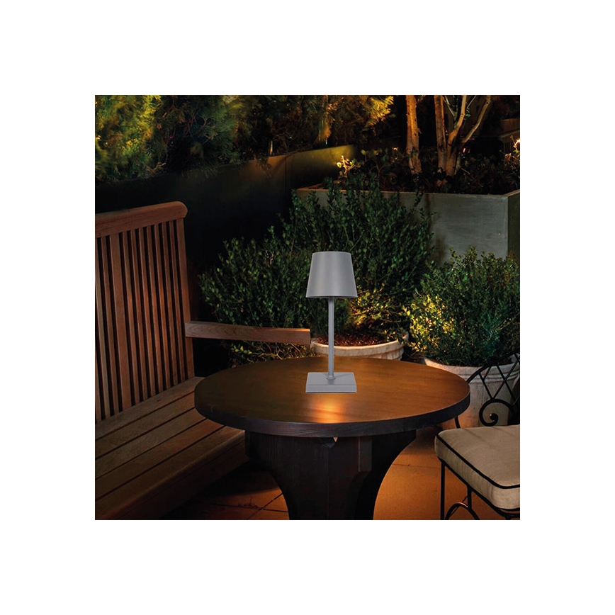 LED Акумуляторна сенсорна настільна лампа з регулюванням яскравості LED/3,5W/5V 5200mAh сірий