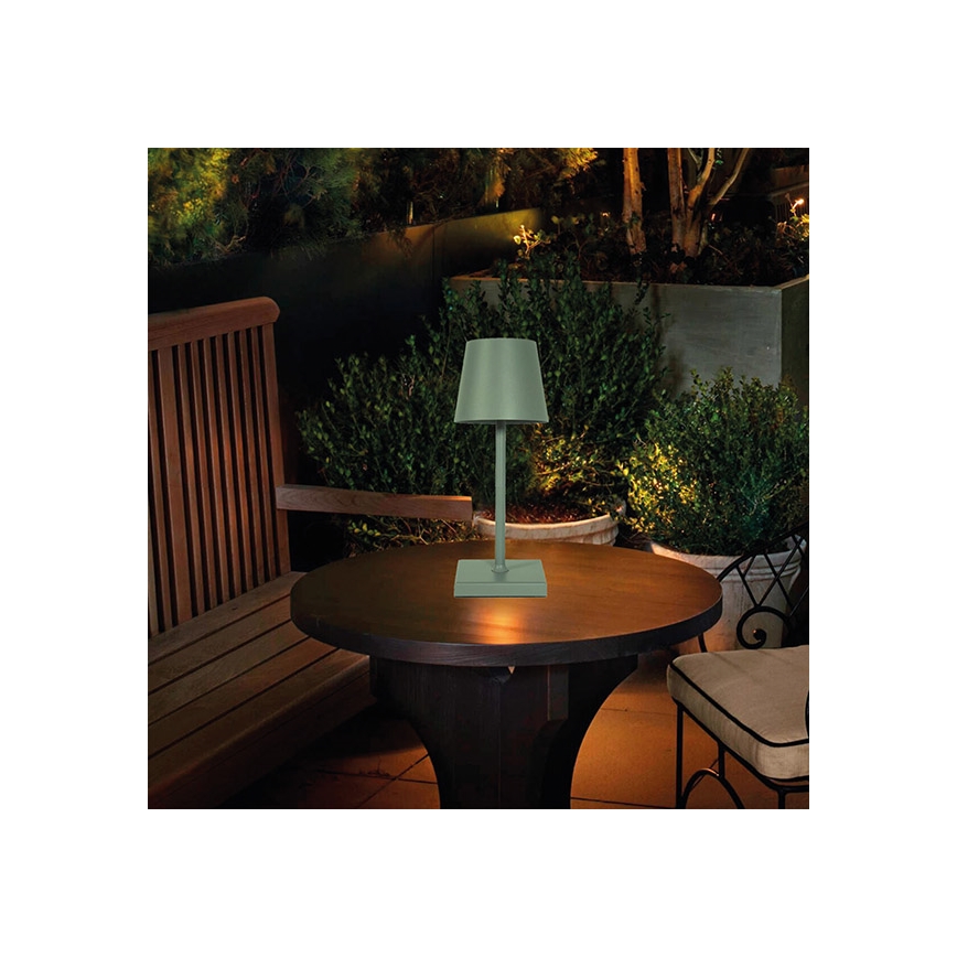 LED Акумуляторна сенсорна настільна лампа з регулюванням яскравості LED/3,5W/5V 5200mAh зелений