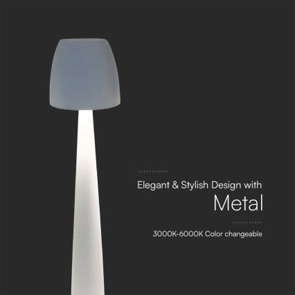 LED Акумуляторна сенсорна настільна лампа з регулюванням яскравості LED/3W/5V 3000-6000K 1800 mAh білий