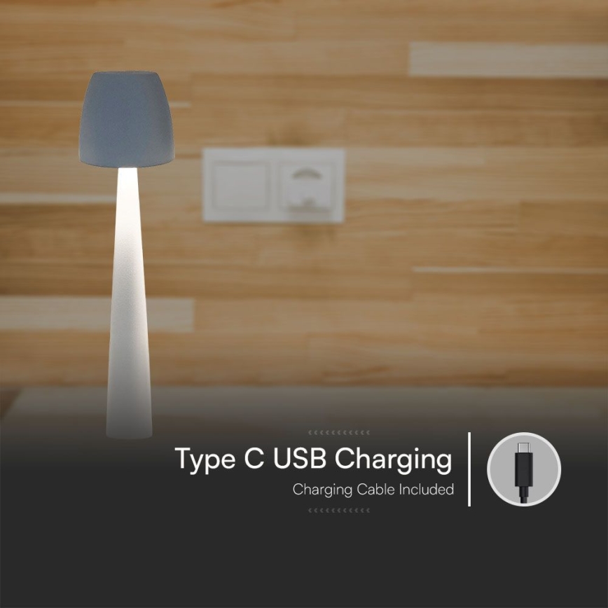 LED Акумуляторна сенсорна настільна лампа з регулюванням яскравості LED/3W/5V 3000-6000K 1800 mAh білий