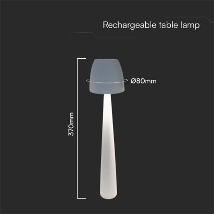 LED Акумуляторна сенсорна настільна лампа з регулюванням яскравості LED/3W/5V 3000-6000K 1800 mAh білий