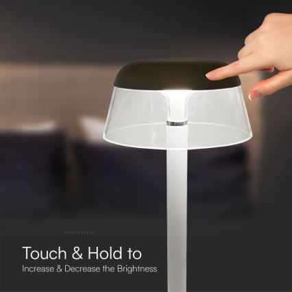 LED Акумуляторна сенсорна настільна лампа з регулюванням яскравості LED/3W/5V 3000-6000K 1800 mAh білий