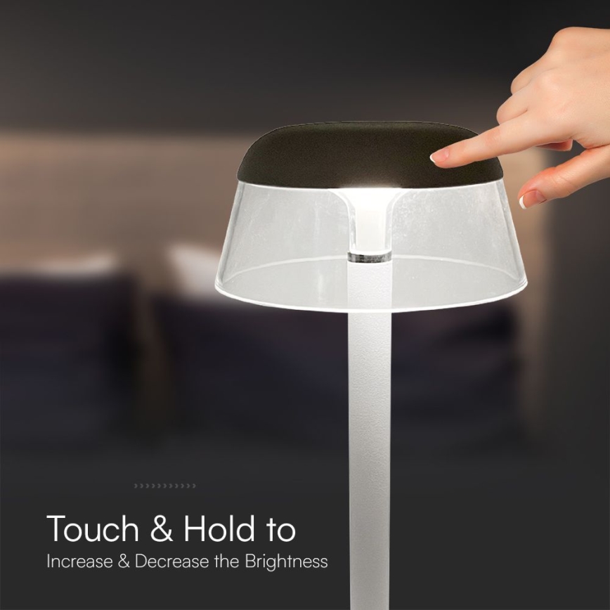 LED Акумуляторна сенсорна настільна лампа з регулюванням яскравості LED/3W/5V 3000-6000K 1800 mAh білий