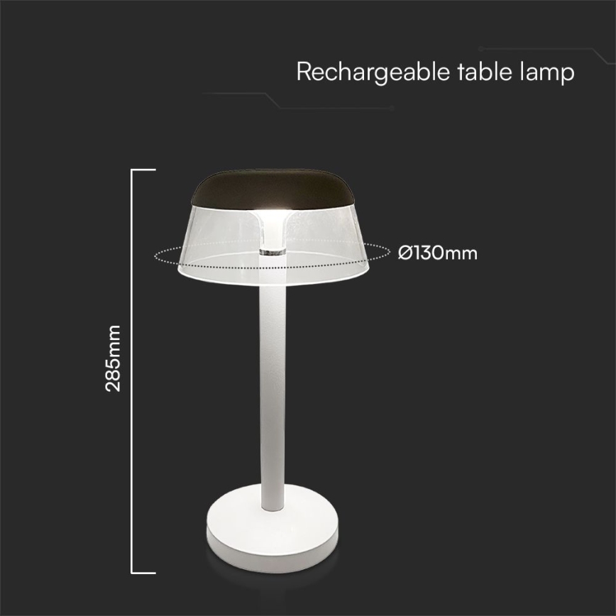 LED Акумуляторна сенсорна настільна лампа з регулюванням яскравості LED/3W/5V 3000-6000K 1800 mAh білий