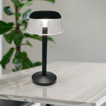 LED Акумуляторна сенсорна настільна лампа з регулюванням яскравості LED/3W/5V 3000-6000K 1800 mAh чорний