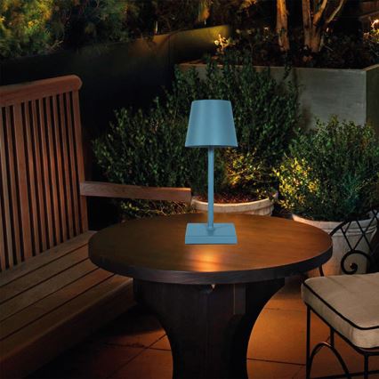 LED Акумуляторна сенсорна настільна лампа з регулюванням яскравості TABLO LED/3,5W/5V 5200mAh синій