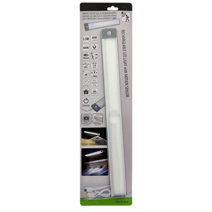 LED Акумуляторне освітлення для меблів з датчиком LED/3,5W/5V USB 800 mAh 4200K 46 см