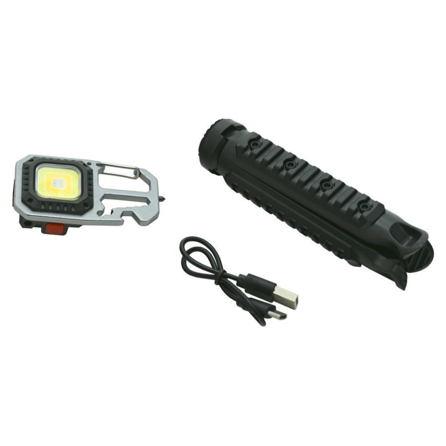 LED Акумуляторний багатофункціональний ліхтарик з підставкою LED/USB-C 400 mAh