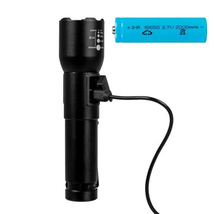 LED Акумуляторний ліхтарик з регулюванням яскравості LED/20W/5V IPX4 800 лм 2000 mAh
