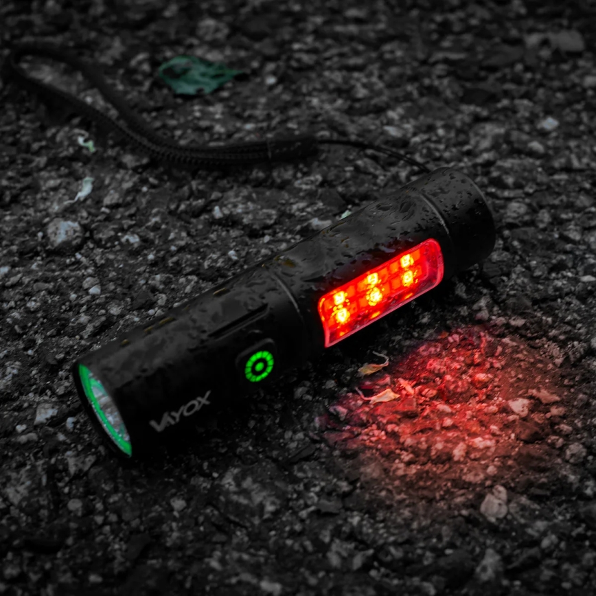 LED Акумуляторний ліхтарик з регулюванням яскравості з червоним світлом LED/5W/5V IPX4 250 лм 2000 mAh