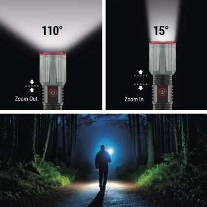 LED Акумуляторний металевий ліхтарик LED/5V 3000 лм 5000 mAh IP43