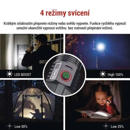 LED Акумуляторний металевий ліхтарик LED/5V 3000 лм 5000 mAh IP43