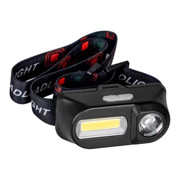LED Акумуляторний налобний ліхтар з регулюванням яскравості 2xLED/5V IP44 210 лм 2000 mAh