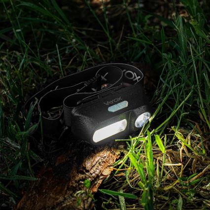 LED Акумуляторний налобний ліхтар з регулюванням яскравості 2xLED/5V IPX4 250 лм 2000 mAh