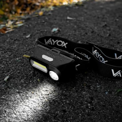 LED Акумуляторний налобний ліхтар з регулюванням яскравості 2xLED/5V IPX4 250 лм 2000 mAh