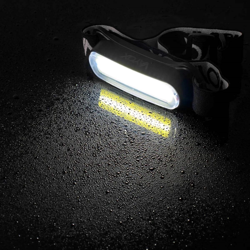 LED Акумуляторний налобний ліхтар з регулюванням яскравості LED/5V IPX4 300 лм 1200 mAh