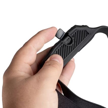 LED Акумуляторний налобний ліхтар з регулюванням яскравості з датчиком 3xLED/5V IP44 300 лм 1200 mAh