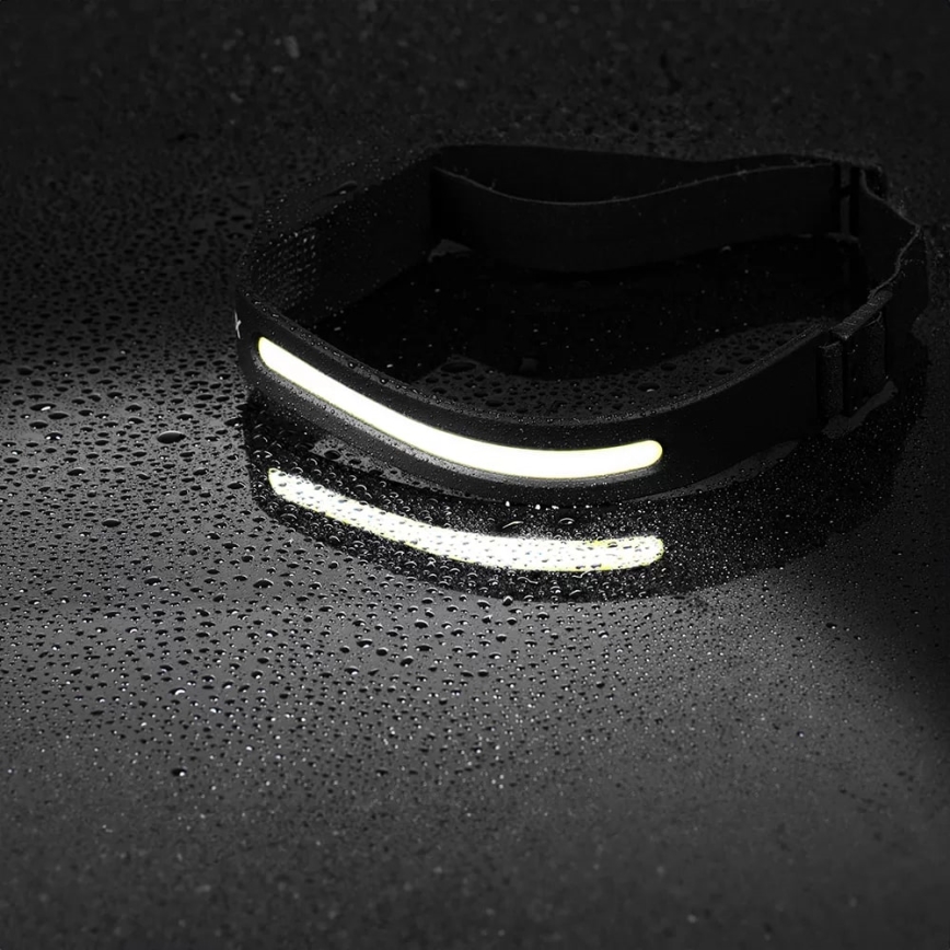 LED Акумуляторний налобний ліхтар з регулюванням яскравості з датчиком 2xLED/5V IP44 350 лм 1200 mAh