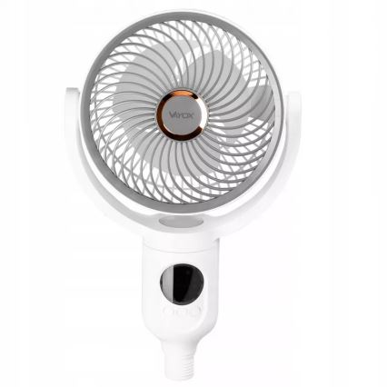 LED акумуляторний підлоговий вентилятор з LED-підсвіткою LED/4,8W/5V USB 7200 mAh білий + пульт дистанційного керування