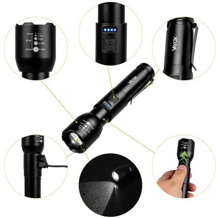 Светодиодный регулируемый по яркости аккумуляторный фонарь LED/20W/5V IPX4 800 лм 2000 мАч